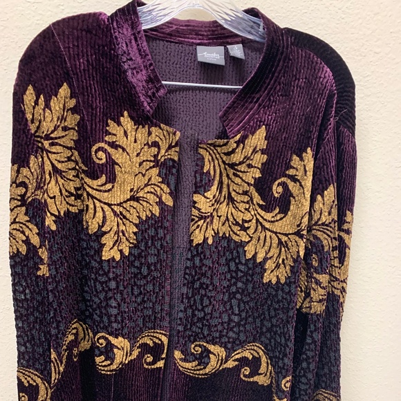 Chico's Sweaters - Dark Burgundy and Gold Cardigan Sweater by Chico's